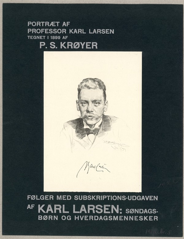 Portræt af Karl Larsen, tegnet i 1899 af P. S. Krøyer