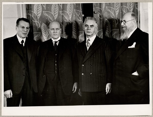 Udenrigsministrene Günther, Munch og Koht og Statsminister Stauning ved Udenrigsministermøde