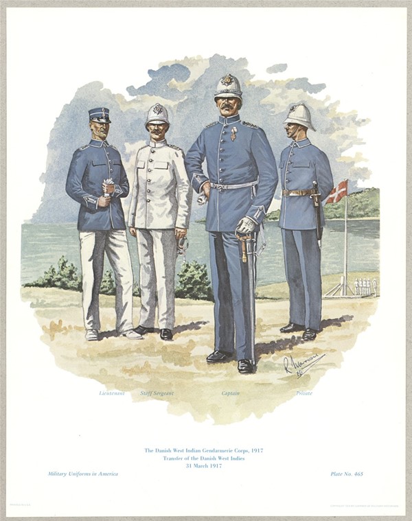 The Danish West Indian Gendarmerie Corps, 1917 - Transfer of the Danish West Indies 31 March 1917