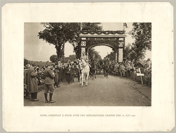 Kong Christian X rider over den Sønderjydske Grænse den 10. Juli 1920