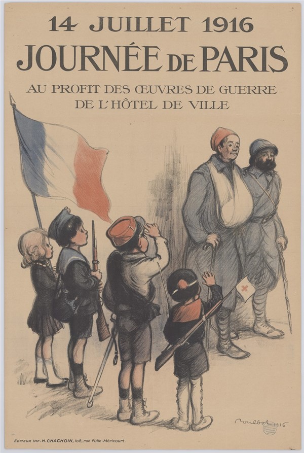 14 Juillet 1916. Journée de Paris. Au profit des oeuvres de guerre de l'Hôtel de Ville