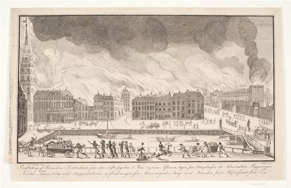Forestilling af branden i København 1795, 5. juni