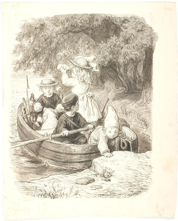 De fire børn i en båd