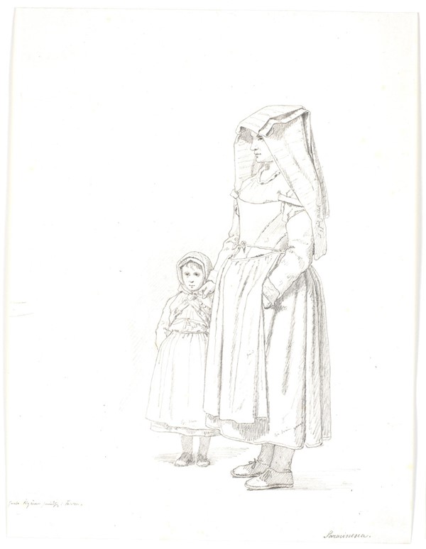 Kvinde og lille pige fra Saracina nær Tivoli