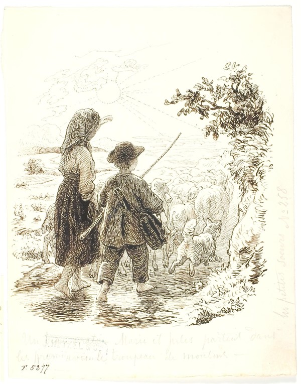Marie og Jujules som fårehyrder
