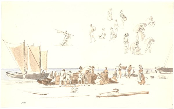 Fiskere på Skagen losser både ved stranden