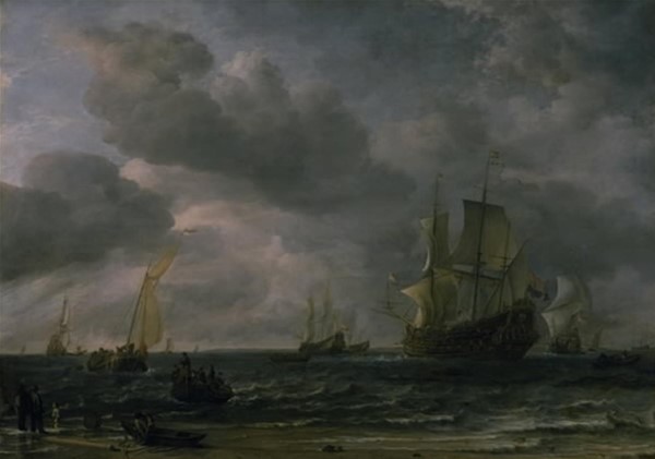 Skibe ved den hollandske kyst